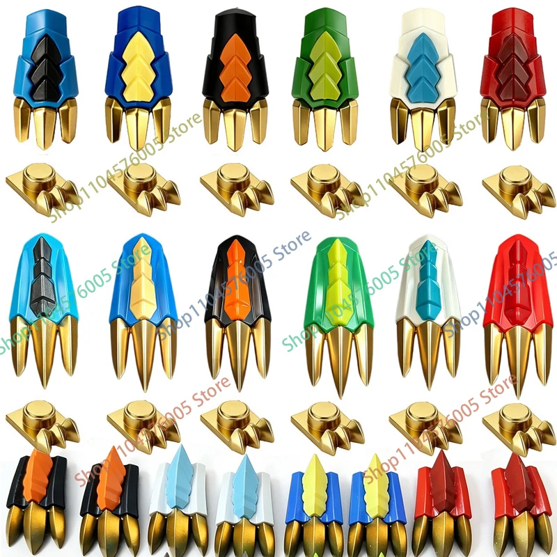 MOC Anime Krieger Zubehör Bausteine Drachenflügel Krallenrüstung Messer Goldumhang Klingenschutz Schulterrüstung Geschenk Baustein T29 – Detail 3