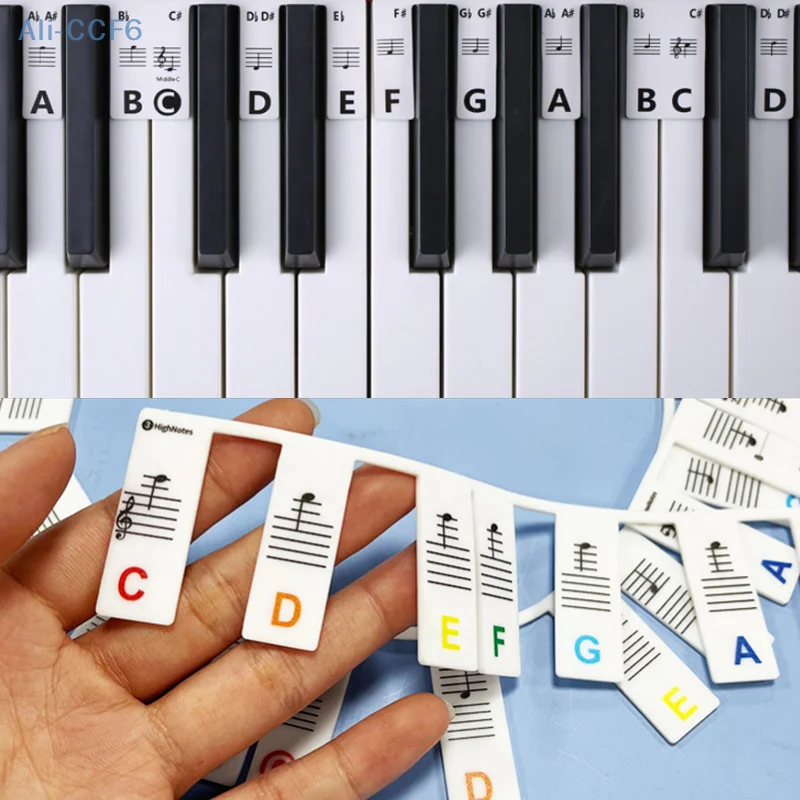 Piano Keyboard Stickers For 88/61 Key,Removable Piano Keyboard Note Labels For Learning Piano Notes Guide For Beginner