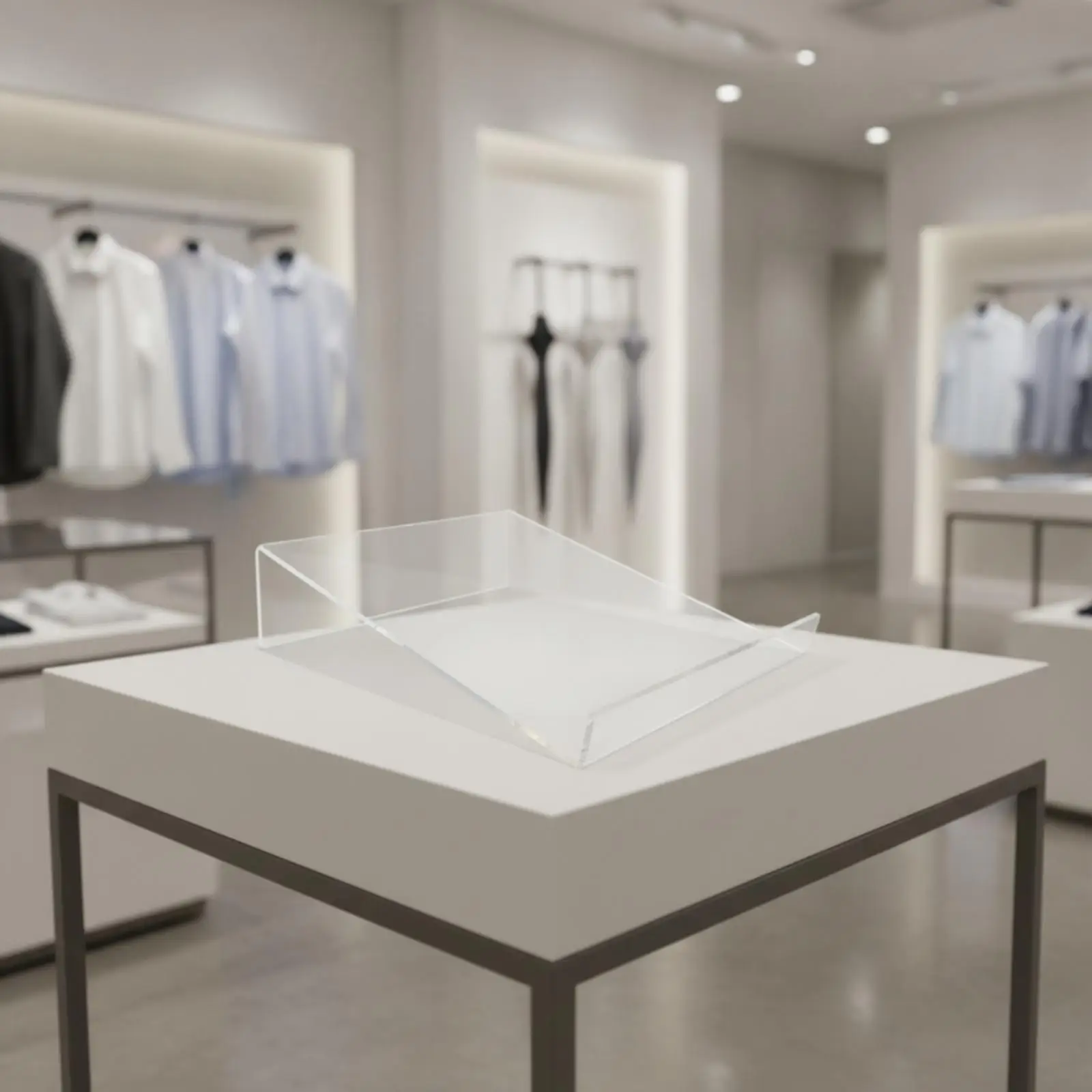 Acrylic Display Rack with Structured Support Design Low-Visual-Impact Transparent Acrylic Display Rack Shelf Multi-Function