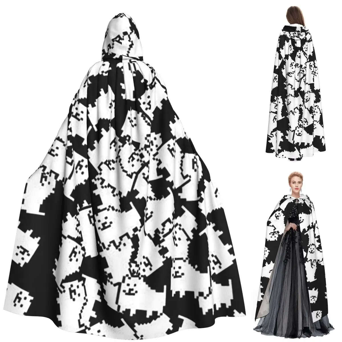 

Undertale Annoying Dog Video Game Cute Long Hooded Cloak Witch Medieval Costume Cosplay Cape HalloweenParty Adult Unisex