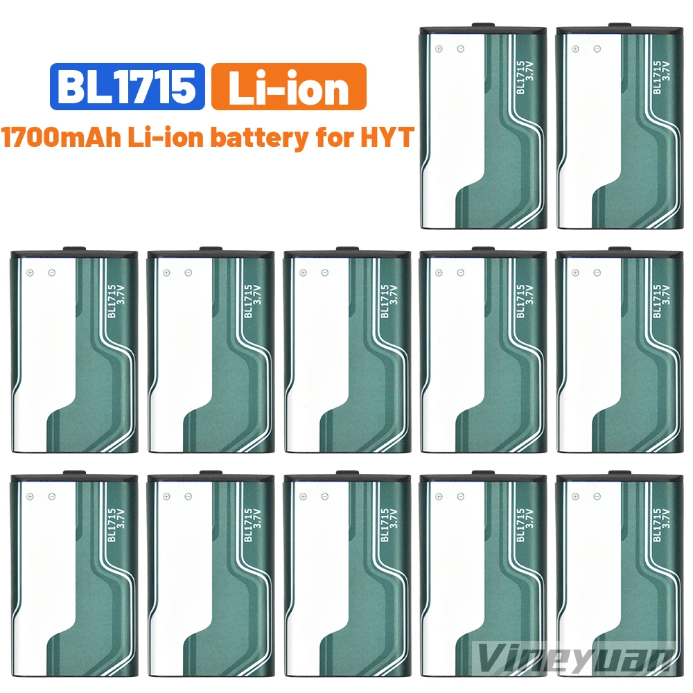 

12PCS 3.7V 1700mAh BL1715 Li-ion Replacement Battery for Hytera HYT TC-320 TC320 TC-320U Two Way Radio Rechargeable Battery