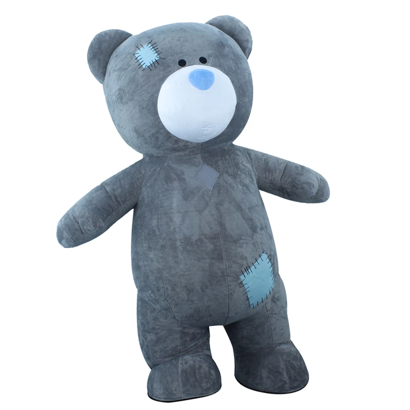 

New Inflatable Grey Teddy Bear Mascot Costume for Advertising Christmas Halloween Adult Fursuit Funny Mascot Animal Cosplay