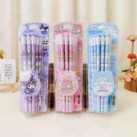 12pcs Sanrio Wooden Pencils With Eraser Cinnamoroll My Melody Kuromi Students Stationery Hb Pencils Write Draw School Supplies