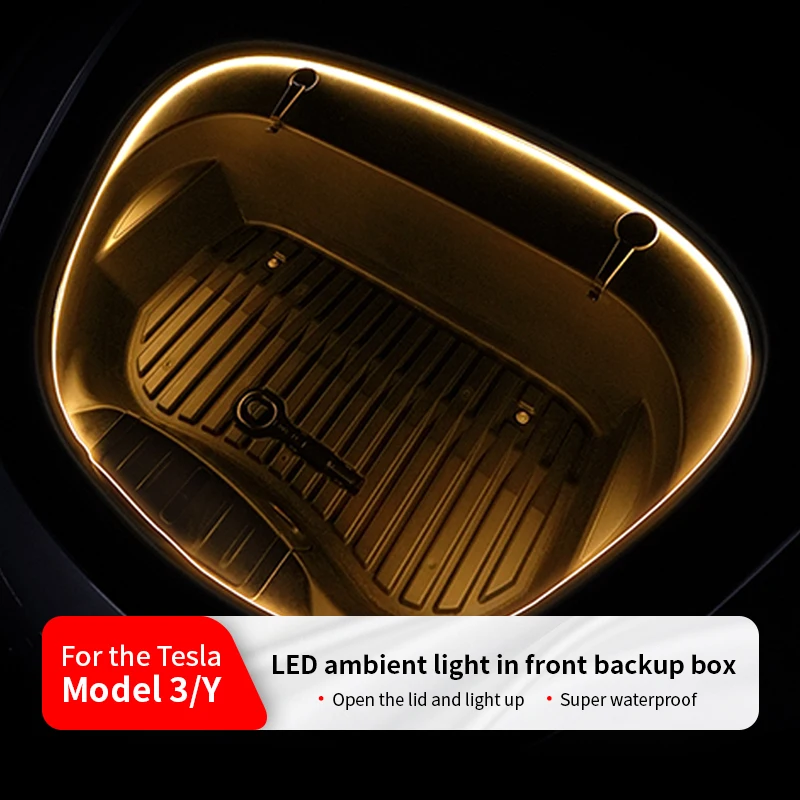 

Передний светильник багажника для Tesla Model 3 Y 2021-2023, яркая светодиодная лента, силиконовый светло-желтый, белый, предложение, украшение