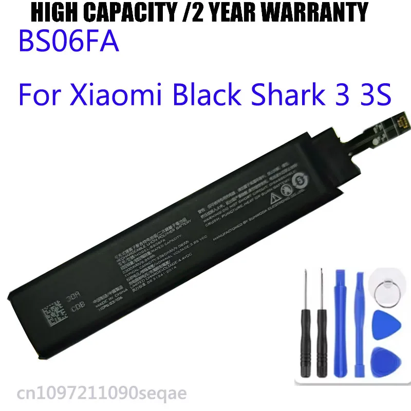 

2 шт./лот, 2360 мАч, BS06FA, новый аккумулятор для Xiaomi Black Shark 3 3S BSO6FA, оригинальный аккумулятор большой емкости + инструменты
