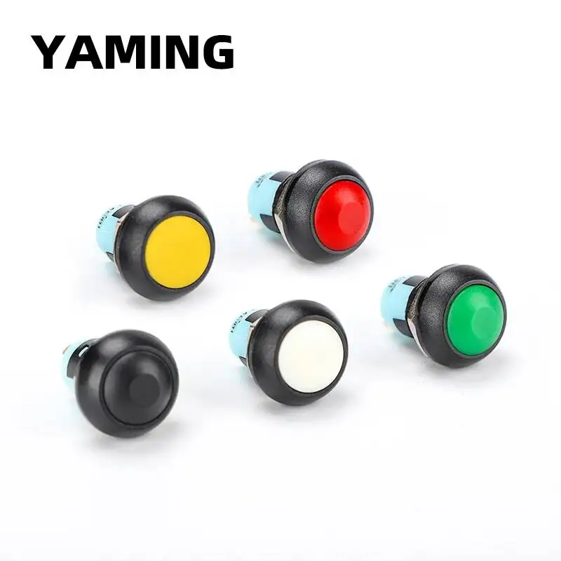 12mm Big Ball Head Mini Push Button Switch Self-Locking Fixed Latching Waterproof Doorbell Access Control