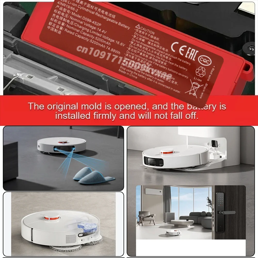 

D099-4S2P Battery 5200mAh for Xiaomi MIJIA Robot Vacuum Mop 2 Pro MJSTS1 C101 MJSTP S1-260-4S2P Cleaner Pack