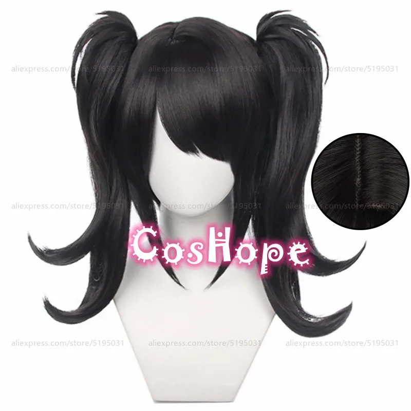 Ame Chan Cosplay Wig 40cm Wig With Ponytails Black Wig Cosplay Anime Wigs Heat Resistant Synthetic Wigs