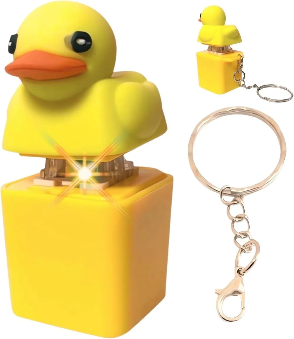 

Duckling Quack Toy Duck Keyboard Keycap Vibration Button Fidget Keyboard Clicker Relieves Anxiety Duck Keyboard Keycap Keychain