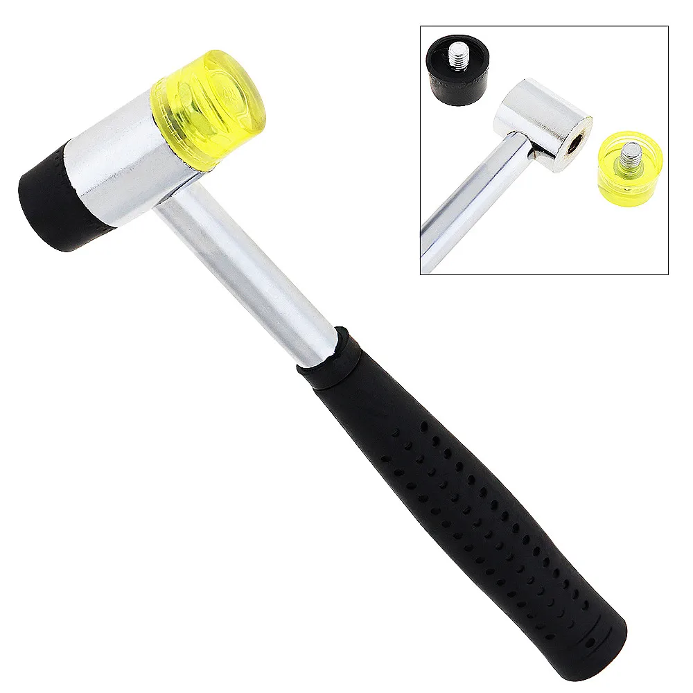 25mm / 30mm / 40mm Rubber Hammer Double Faced Work Glazing Window Nylon Hammer with Round Head and Non-slip Handle DIY Hand Tool