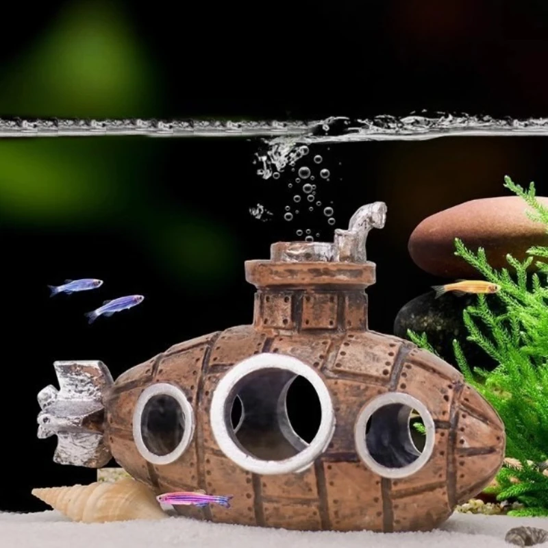 

Simulated Submarines Decorative Ornaments Fish Tank Landscape Aquarium Decor Fish and Shrimp Hiding Place Micro Landscape