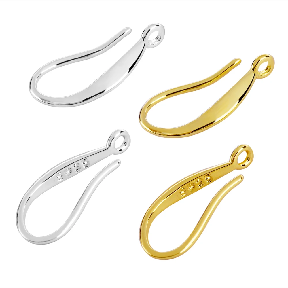

20Pcs Fashion Jewelry Findings Genuine 925 Sterling Silver Earrings For Women Smooth Hook Ear For Jewelry Making Wholesale
