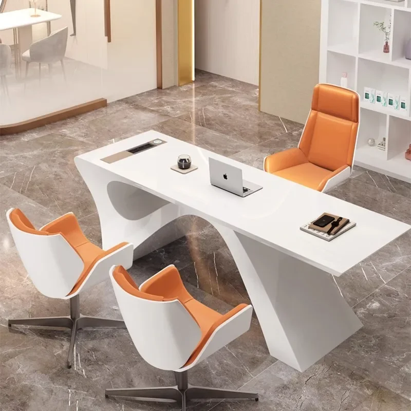 Luxe minimalistische computerbureaus Interieur Conferentie Gaming Kantoortafel Zitplaatsen Desktop Escritorio Oficina Kantoormeubilair