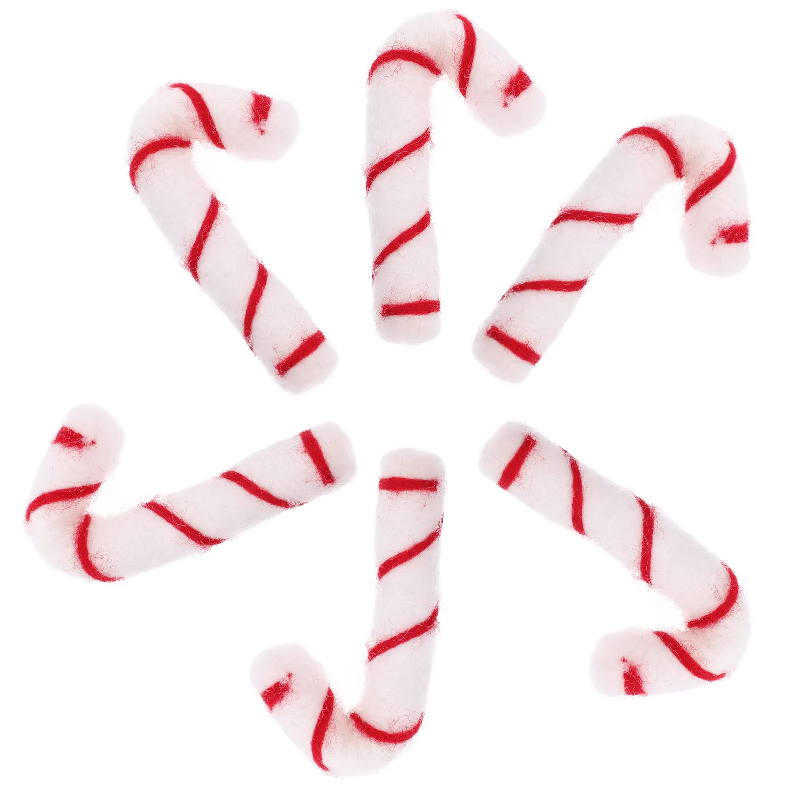 

6Pcs Compact Felt Candy Canes Lovely Christmas Charms for DIY Decorations Scrapbooking Nail Art Phone Case Xmas Accessories