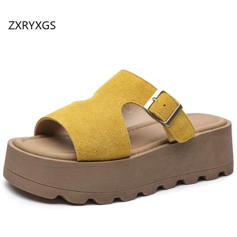 zxryxgs-premium-frosted-cowhide-summer-women-slipper-outside-shoes-platform-wedges-comfortable-elevator-sandals-slippers-2025