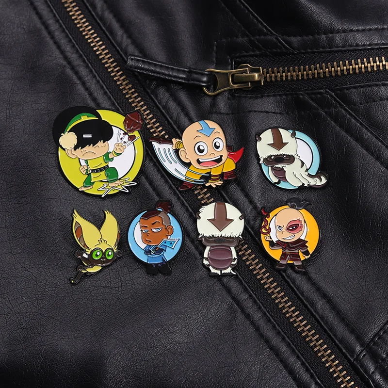 Creative Anime Enamel Pins The Last Airbender Cartoon Brooch Badge Cute Backpack Pin Metal for Kids Jewelry Decoration Gifts