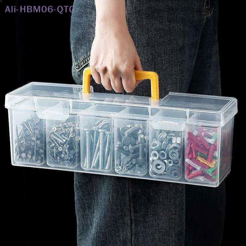 Hardware Tool Storage Box, Multi-Compartment Transparent Tool Organizer, Screw And Accessory Sorting Box, Household Screw, Wrenc