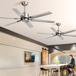 Ventilatori da soffitto industriali a 6 pale in acciaio inossidabile senza luci ventilatore da soffitto di grandi dimensioni controllo del ventilatore soggiorno camera da letto ufficio