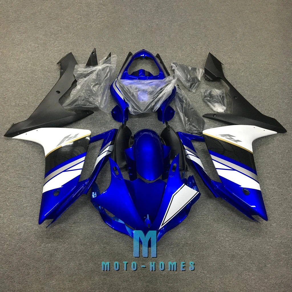 Injection Molding Fairing for Yamaha YZFR1 07 08 YZF R1 2007 2008 100% Fit ABS Plastic Fairings Kit Bodywork Rebuild Blue White