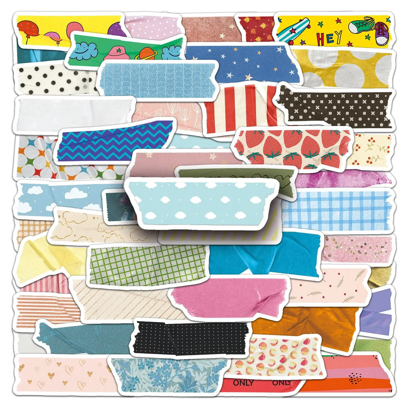 

10/50PCS tape hand tent doodle personalized color polka dot decoration mobile phone case water cup waterproof sticker Kids Toy