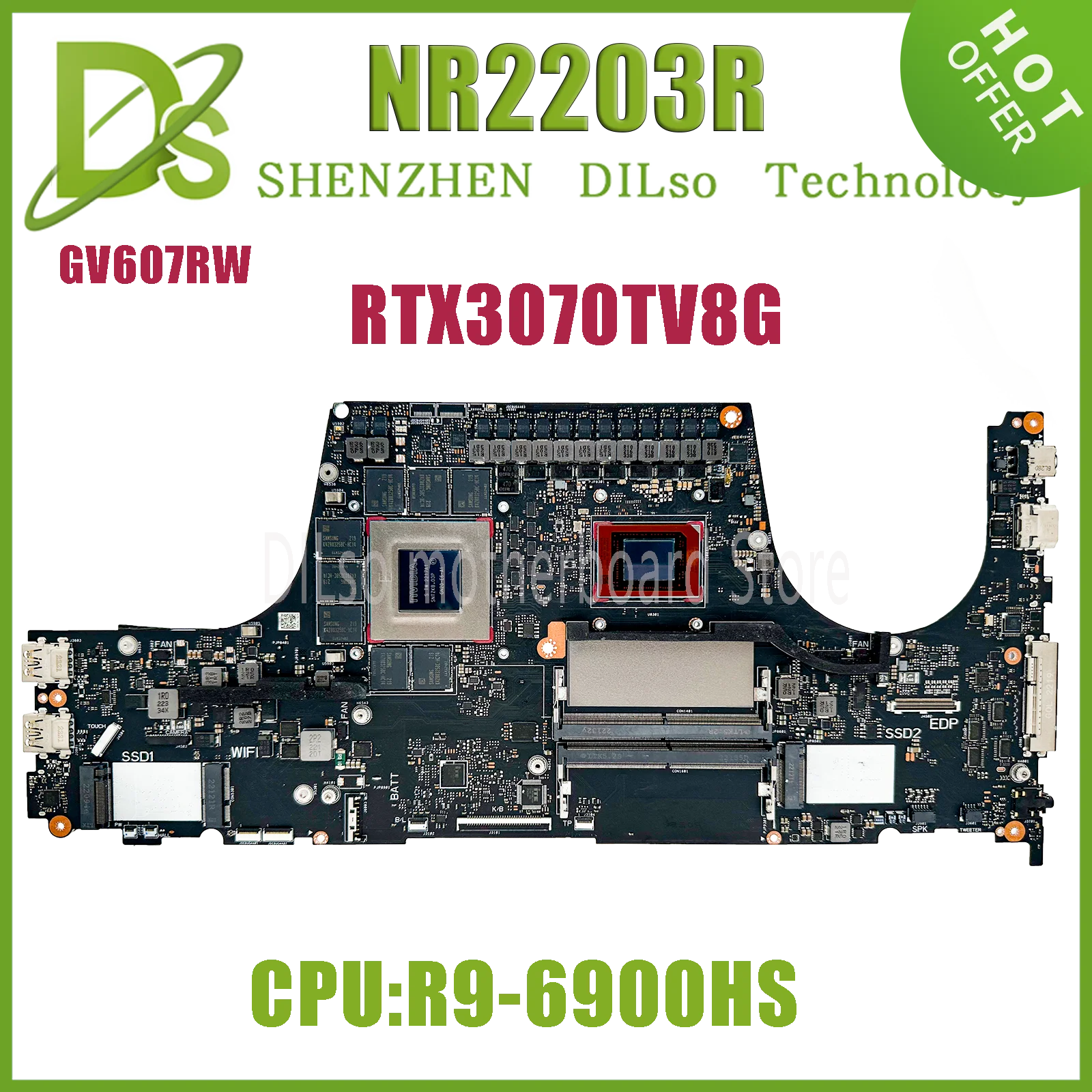 KEFU motherboard NR2203R is suitable for Asus NR2203RW NR2203RX GV601RW GV601RM laptop motherboard R9-6900HS RTX3070Ti RTX3060 1