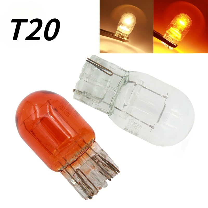 

2 шт. T20 7443 W21 5 Вт прозрачное стекло указатель поворота стоп-сигнал задние фонари лампы дневные ходовые огни поворот стоп тормозные задние лампы