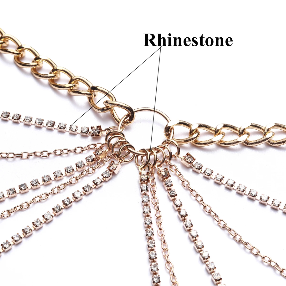 Sexy Waist Chain Belt Layered Rhinestone Belly Body Chain 