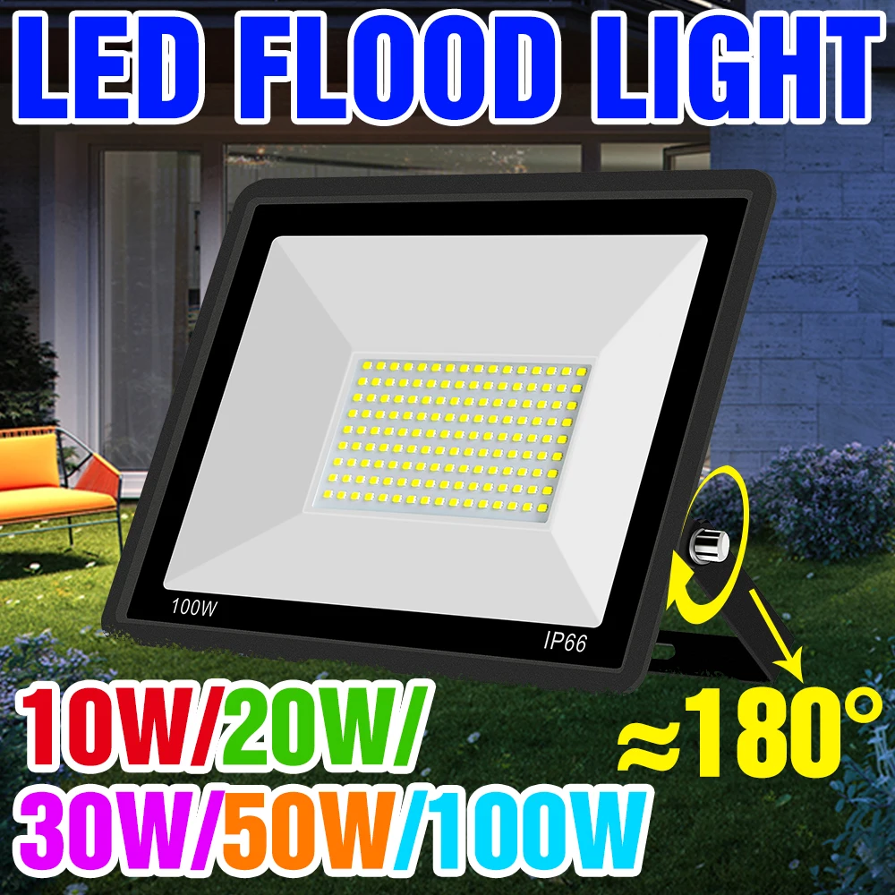 

Flood Light Led 100W 50W 30W 20W 10W Exterior Lighting Outdoor Projector Reflector Lamp IP66 Waterproof Spotlight Street Lamp