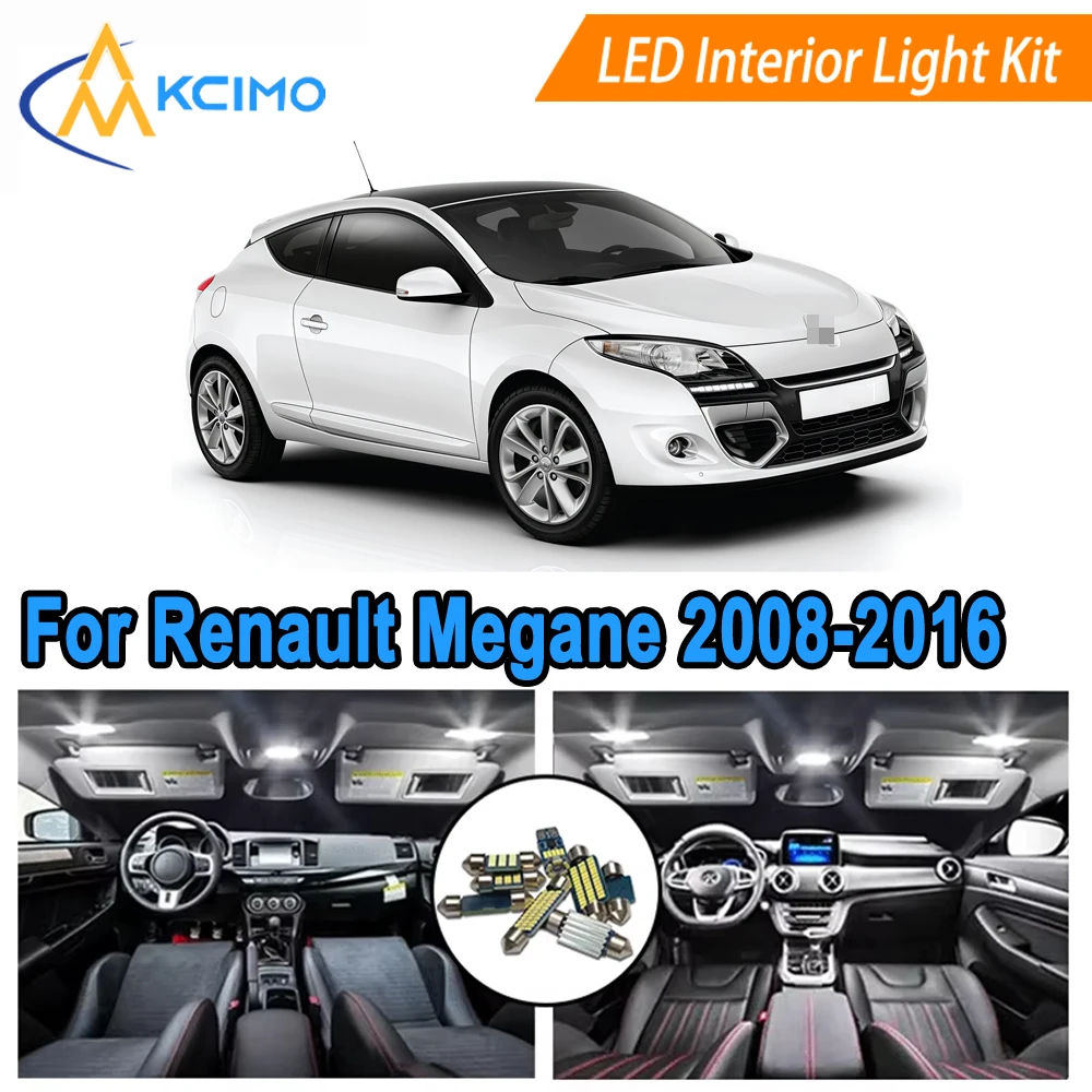 

LED Lights Kit For Renault Megane Coupe (2008-2016) Waterproof Dome/Door Lights White/ Blue LED Cabin Lights