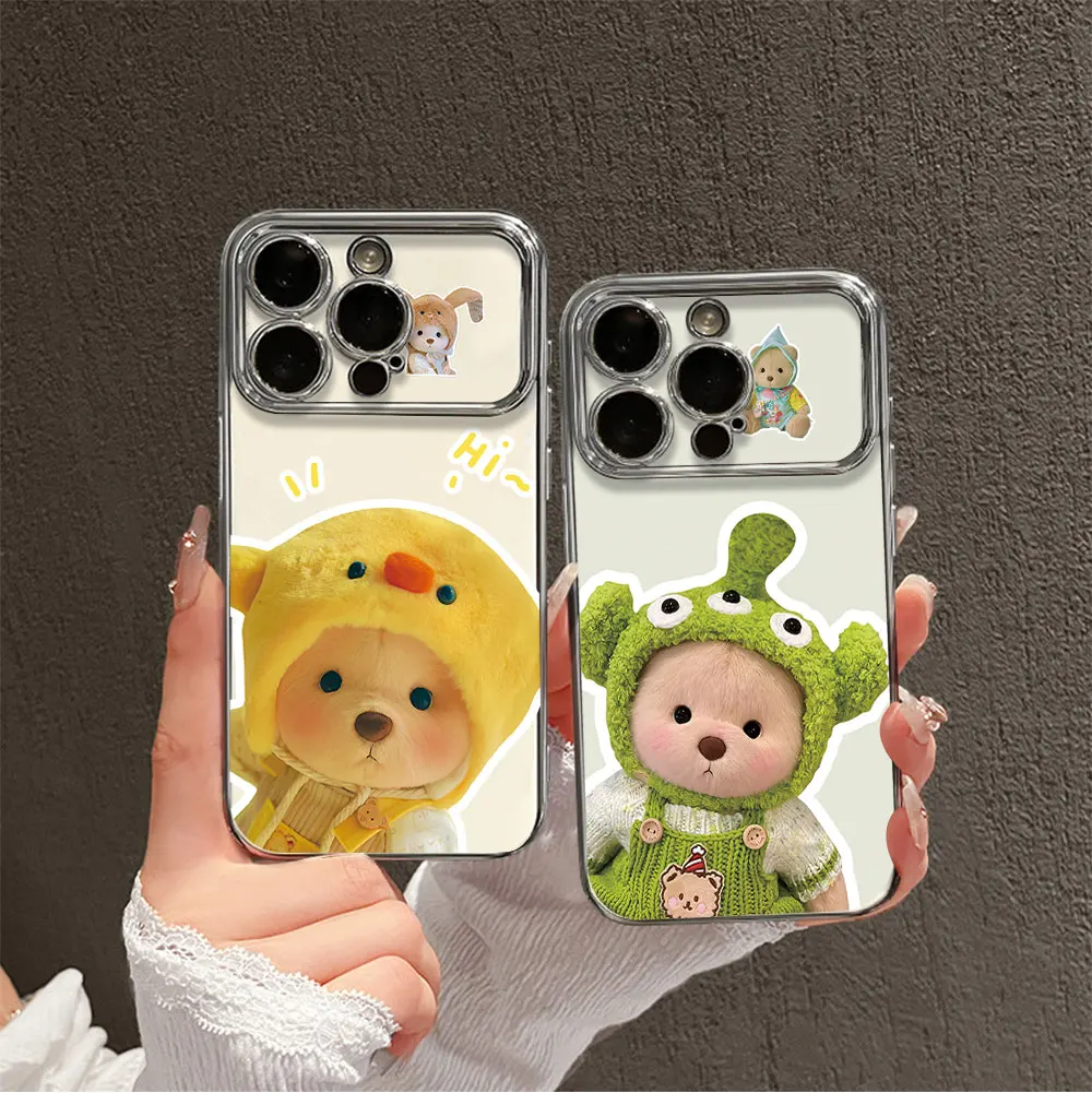 Cute Teddy Bear Doll Electric Ferry Large Window Phone Case For Samsung A22 A23 A32 A51 A20 4G 5G Shell