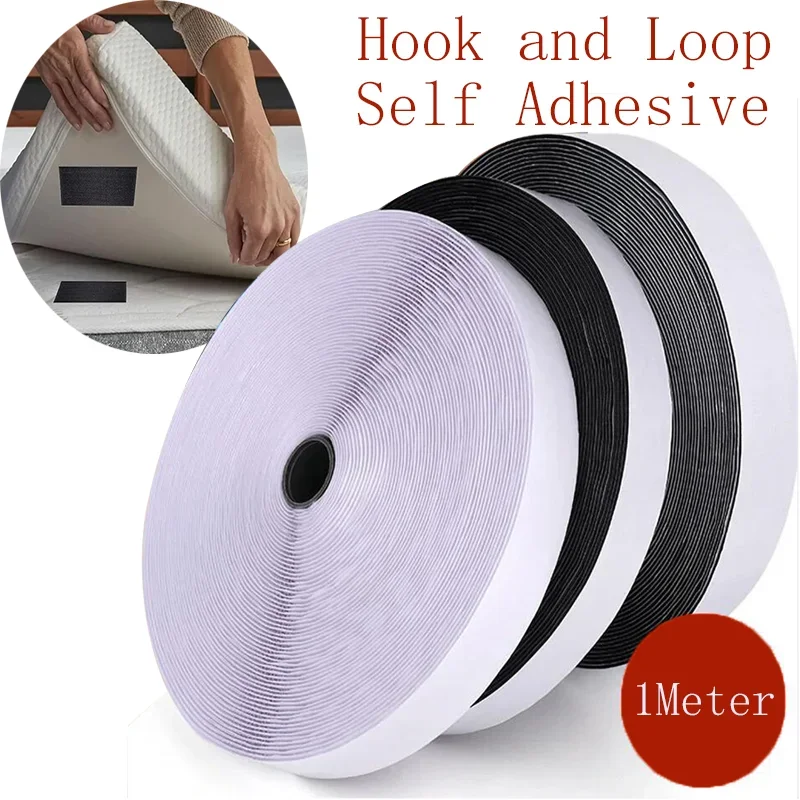 1Meter Strong Self Adhesive Hook and Loop Magic Sticker Tape for Keep Couch Cushions from Sliding Non Slip Rug Grippers