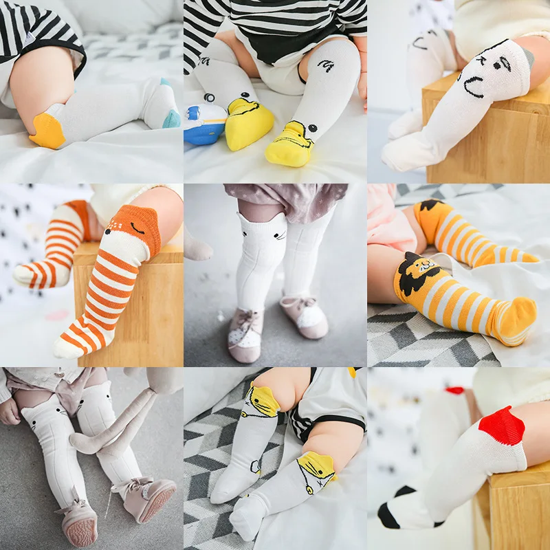 2024 Newborn Spring Autumn Winter Infant Funny Socks Anti Slip Baby Boy Socks With Rubber Soles Baby Girl Cute Socks Free Ship