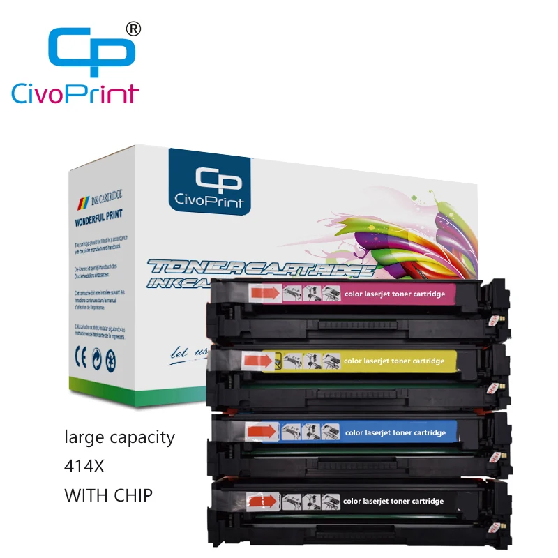 

4 colors Compatible for HP M479fdw toner cartridge M479fnw M454dw HP414X W2020X W2021X cartridge M454dn M454nw M479dw with chip