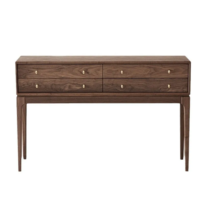 Brand new foyer, black walnut, porch table, locker, aisle, side cabinet, long strip, few cases, and several tall cabinets