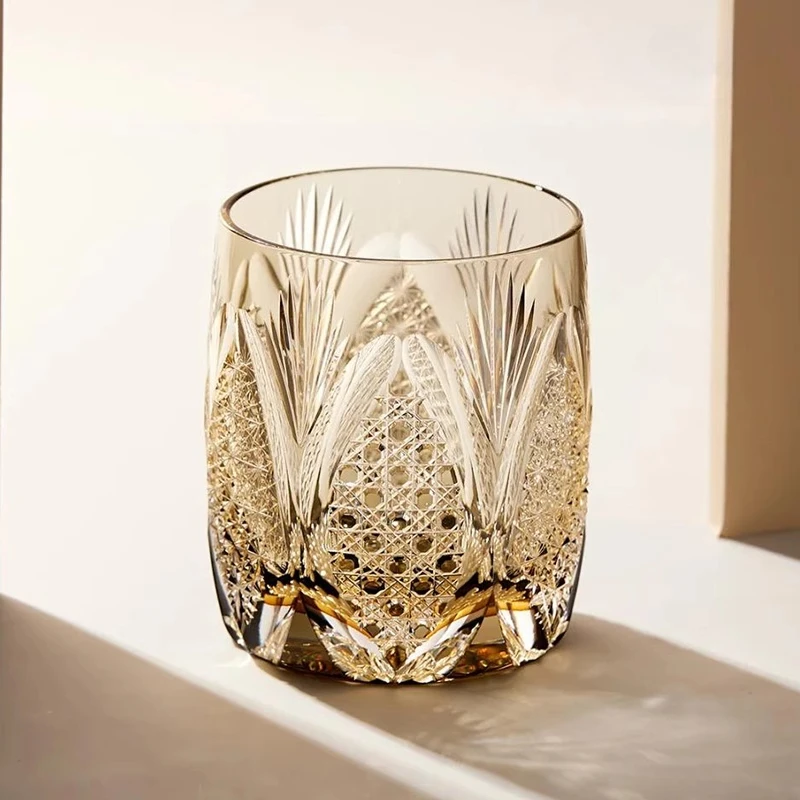 

White rime crystal cup hand-carved glass whiskey foreign wine cup gift
