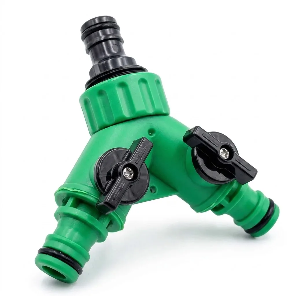 Brass Garden Hose Splitter Garden Hose Connector with Faucet Watering Shut Off for Landscaping Flower Planting Irrigation Needs