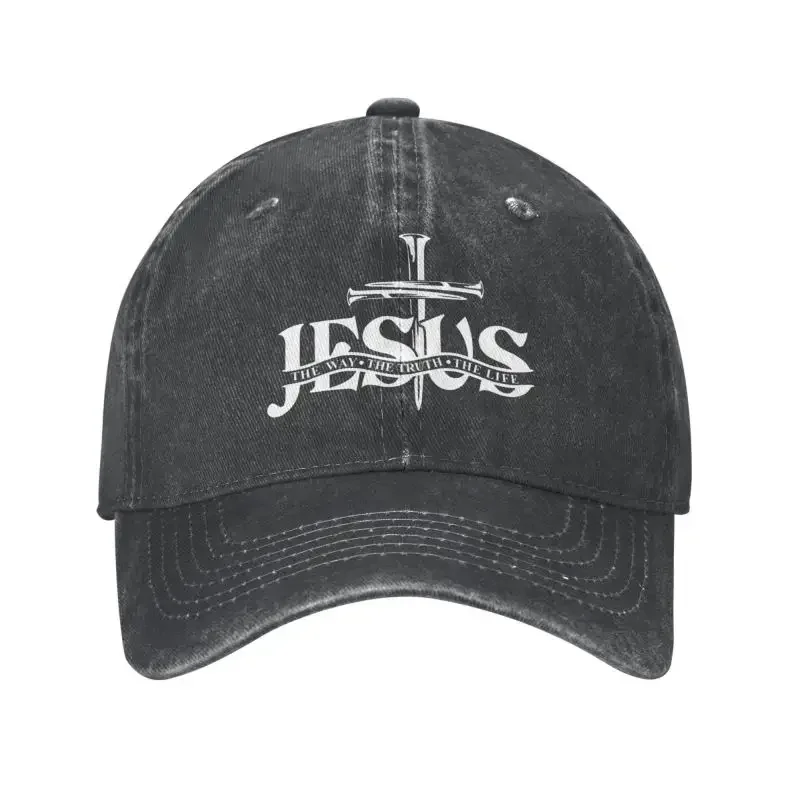 

Unisex Cotton Jesus The Way The Truth The Life Baseball Cap Adult Religion Cross Christian Faith Dad Hat for Men Women Sports