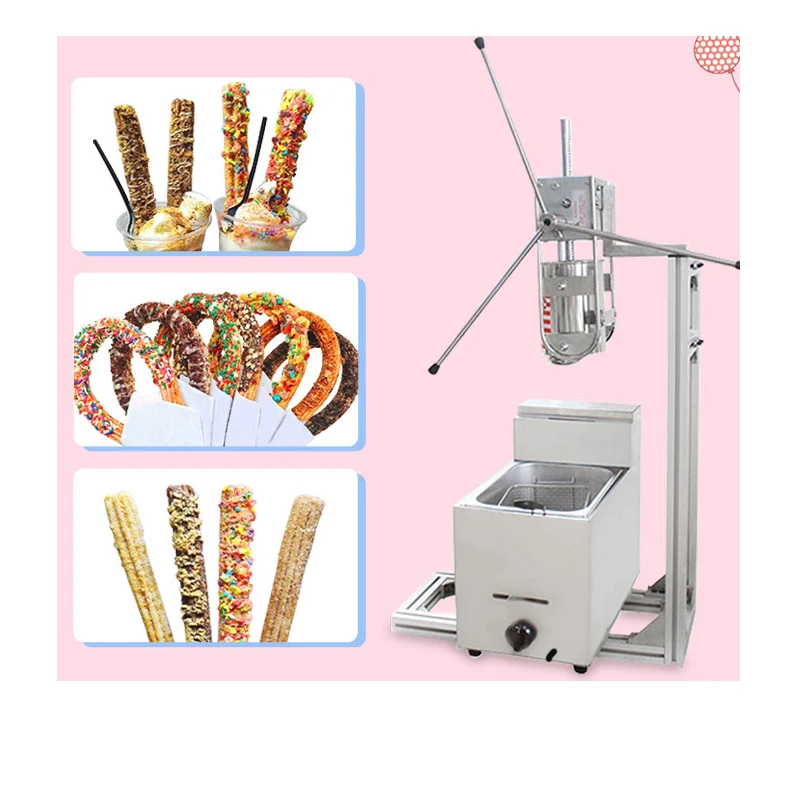 Máquina para Hacer Churros Españoles en Oferta, para Aperitivos y Panadería, Hecha con Harina y Frutos Secos, Freidora de Alta Calidad