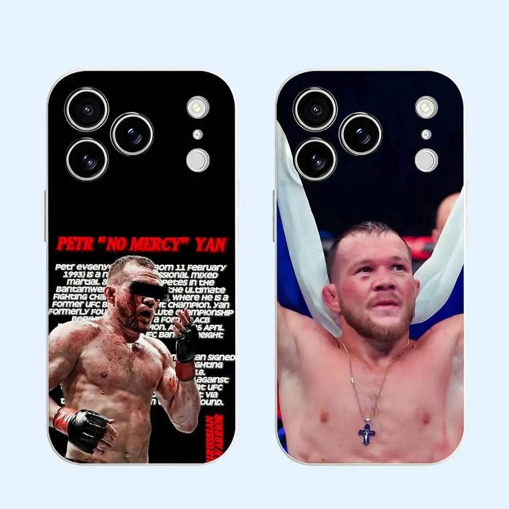 

P-Petr Y-Yan Fight Vintage Black Soft TPU Phone Case For iPhone 17 16 15 14 13 12 11 Pro Max Plus Air XR Models Shockproof Anti-Scratch Protective Cover