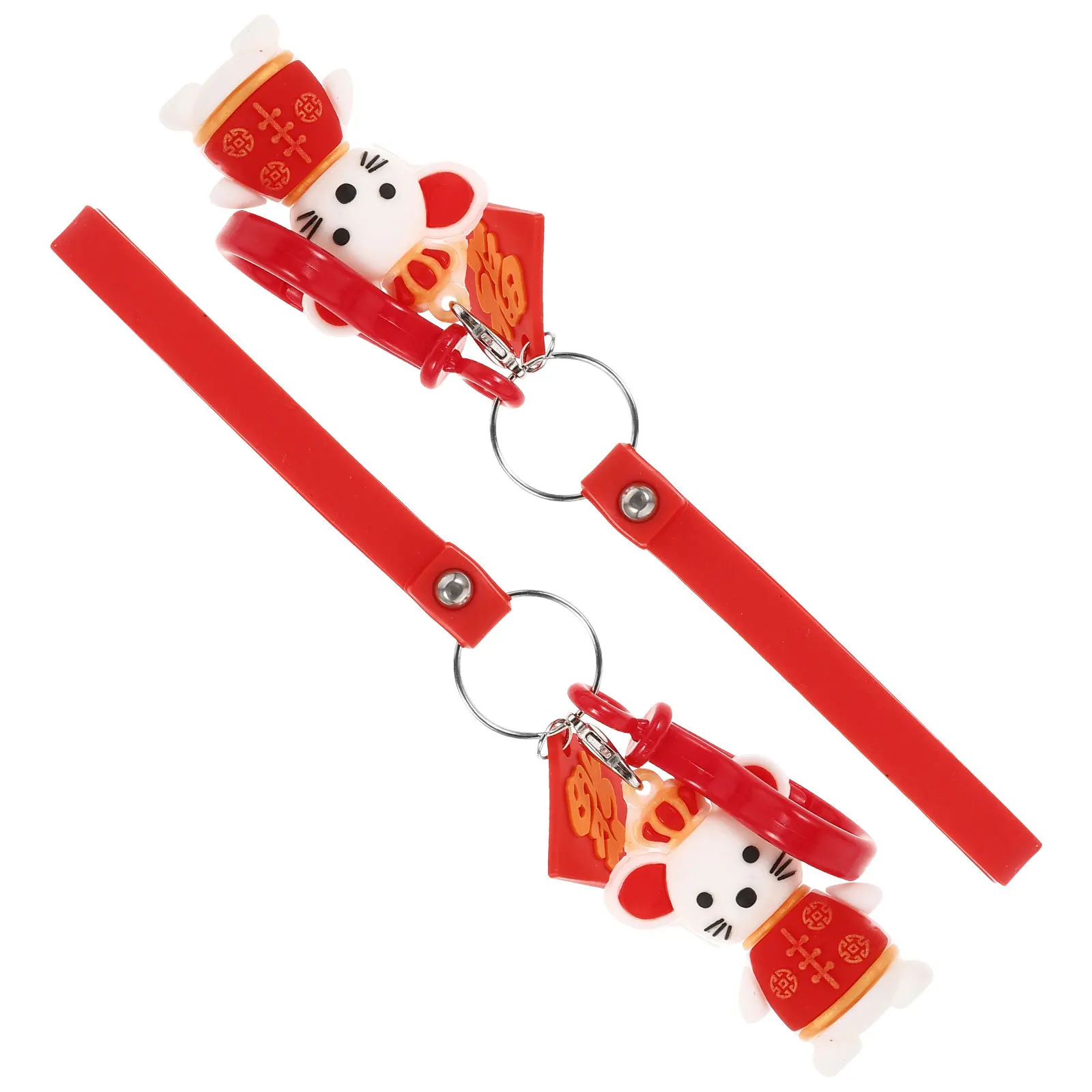 

2Pcs Lucky Mouse Keyring Creative Hanging Key Holder Gift Bag Pendant New Year Decoration Mouse Keychain Creative Keyring