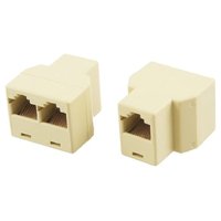 1pcs 3 Way RJ45 LAN Network Ethernet Splitter Connector Khaki
