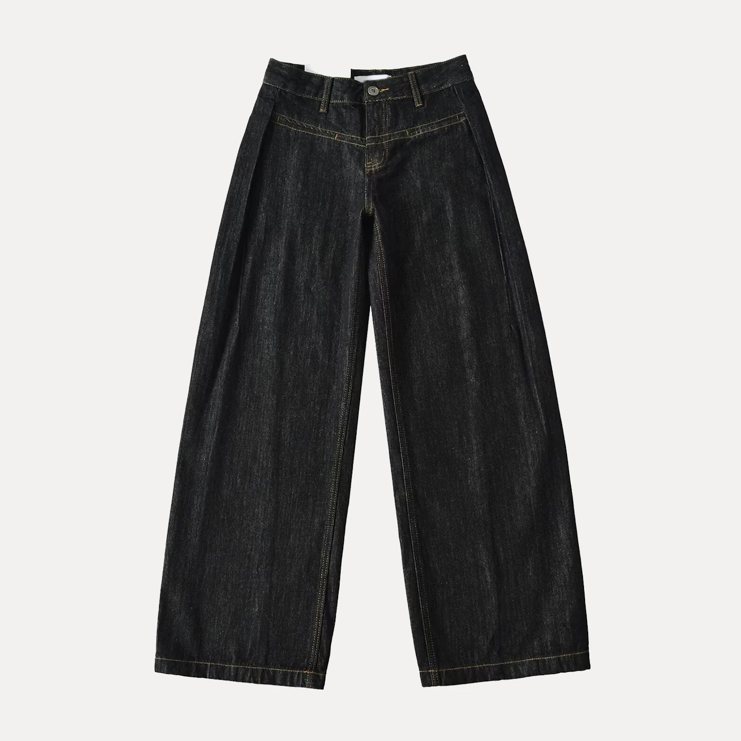 منخفضة الخصر اللون الأصلي الموز السراويل العمل مطوي الدنيم عادية Sle المرأة Faion الخريف جديد وصول الجينز السراويل الطويلة