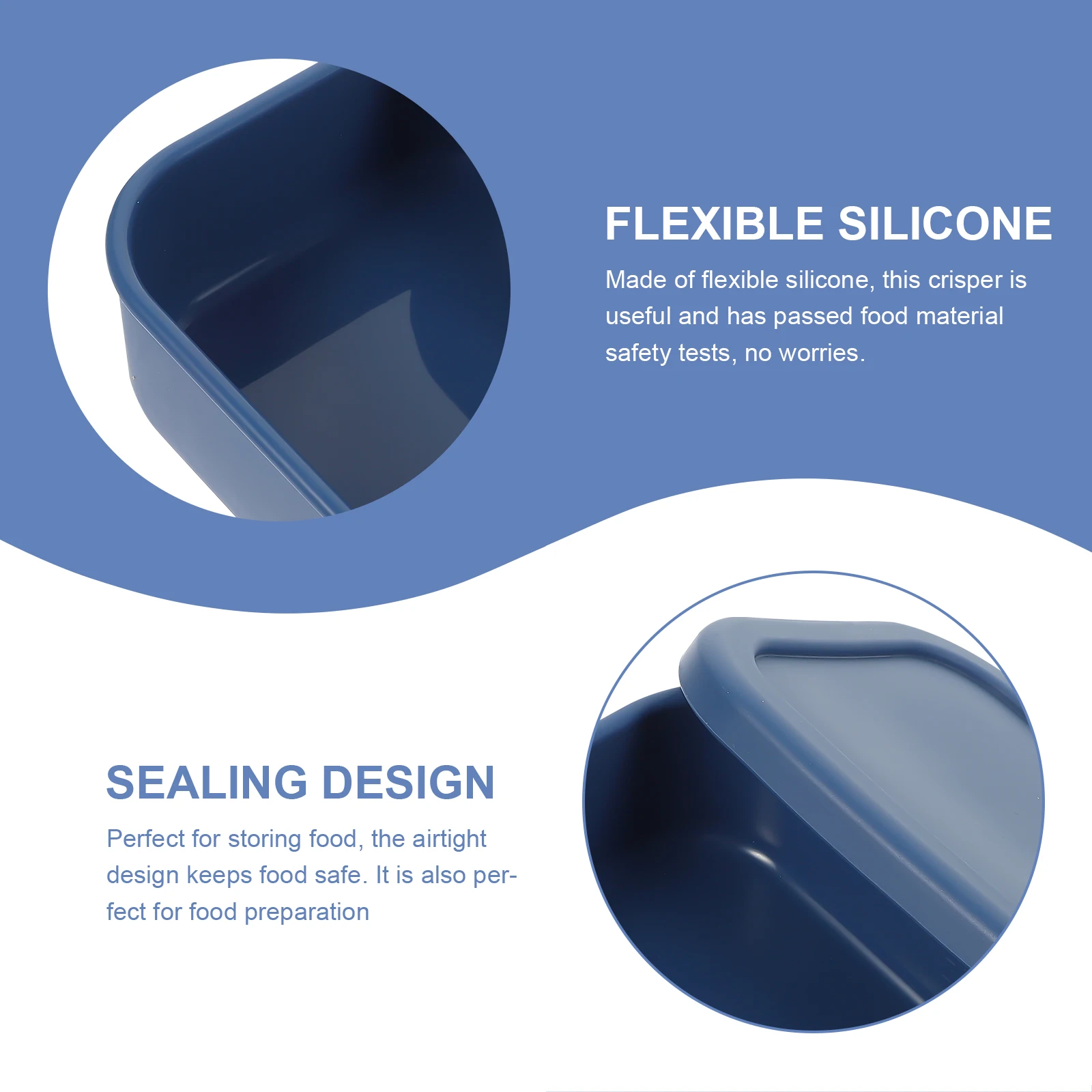 

Silicone Storage Food Container Refrigerator Kitchen Rectangular Sealed Box Fresh Keeping Portable Reusable Easy Clean Non Stick