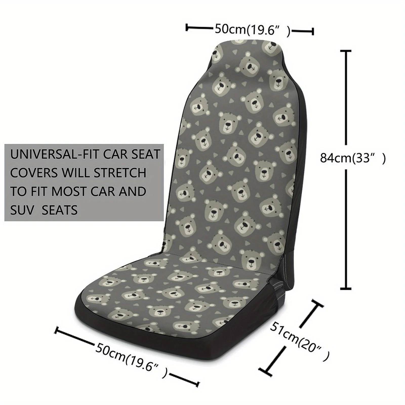 2pcs Car Interior Seat Covers Breathable And Non-slip Front Row Seat Cover Casual Japanese Style Nordic