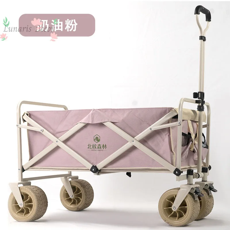 Outdoor foldable camper cart camper trolley picnic cart portable outing camping trolley trailer