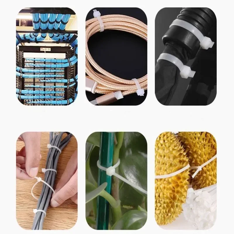 Quality Cable Ties Heavy Duty Long and Wide Extra Large Zip Ties Black and White Tie