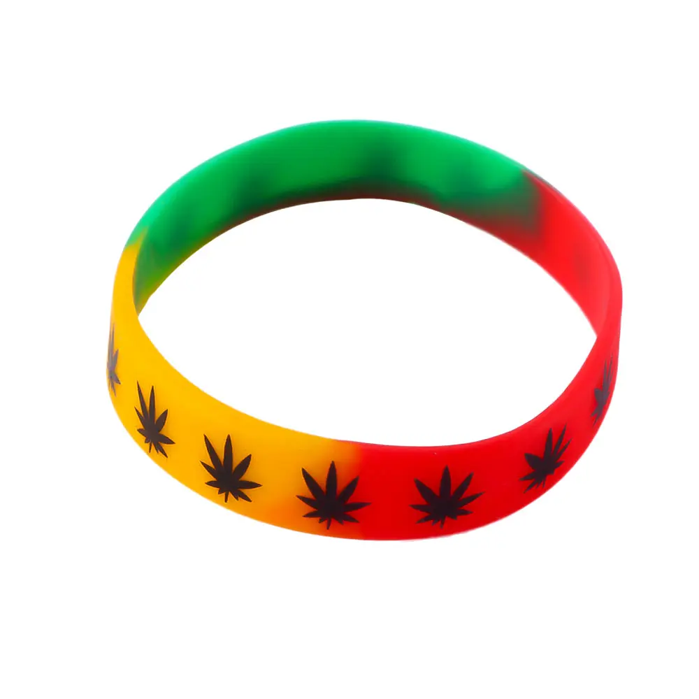 Bracelet de sport en Silicone, cadeau pour ami, feuilles d'érable imperméables, bijoux à la mode