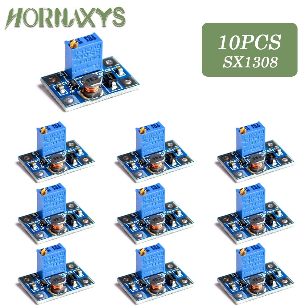 10pcs DC-DC SX1308 Step-UP Adjustable Power Supply Module DC DC Step Up Boost Converter Adjust Power Supply 2-24V to 2-28V 2A