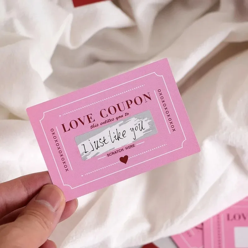 10/50pcs Scratch Off Card Vouchers Romantic Date Scratch Cards Love Coupons Couple Anniversary Love Coupons Couple DIY Gifts - view 4
