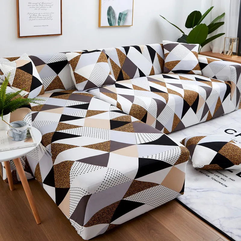 Sofa Cover Geometric Couch Cover Elastic Sofa Cover for Living Room Pets Corner L Shaped Chaise Longue Sofa Slipcover 1PC